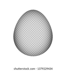 paper cut mock up easter egg white background