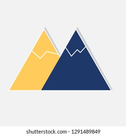 paper cut montain vector illustration