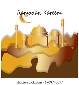 Paper cut Moslem Fasting Month Greetings 