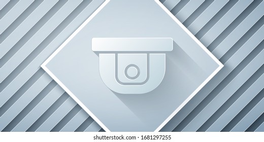 Paper cut Motion sensor icon isolated on grey background. Paper art style. Vector Illustration