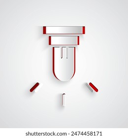 Icono de sensor de movimiento aislado sobre fondo gris. Estilo de arte de papel. Ilustración vectorial