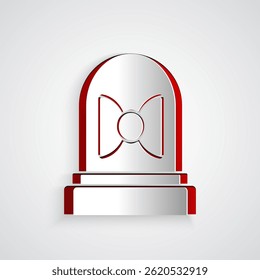 Paper cut Motion sensor icon isolated on grey background. Paper art style. Vector