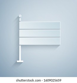 Paper cut National Germany flag icon isolated on grey background. Paper art style. Vector Illustration