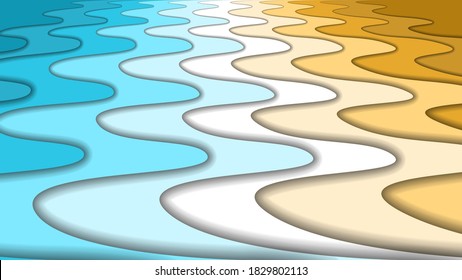 Estilo de diseño de vectores de fondo de sombra de río de corte de papel
