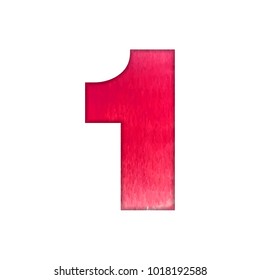 Paper cut number One letter. Realistic 3D multi layers papercut effect isolated on white background