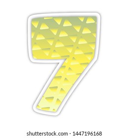 Paper cut number Seven letter. Realistic 3D multi layers papercut effect isolated on white background. Figure of alphabet letter font. Decoration element for birthday or wedding greeting design
