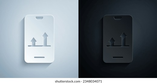 Paper cut Online sports betting icon isolated on grey and black background. Sport bet bookmaker. Betting online make money. Paper art style. Vector