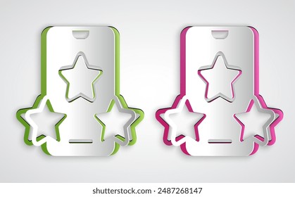 Paper cut Online sports betting icon isolated on grey background. Sport bet bookmaker. Betting online make money. Paper art style. Vector