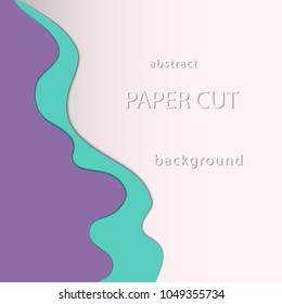 Paper cut out 2d layered background. Paper cut illustration.