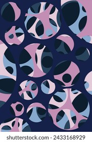 Paper cut out background, circles in vibrant colors Pro Vector