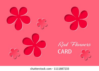 Paper cut out background. Flowers and leaves