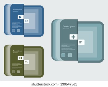 Paper cut out design template / can be used for infographics / numbered banners / horizontal cutout lines / graphic or website layout vector