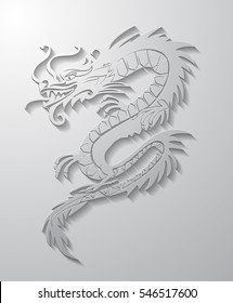 paper cut out of a Dragon china