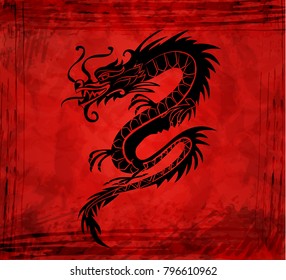 paper cut out of a Dragon china zodiac symbols