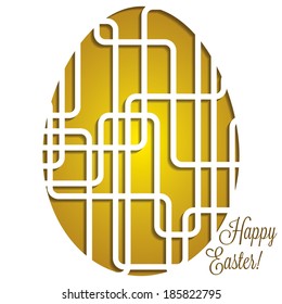 Paper cut out Easter egg card in vector format.
