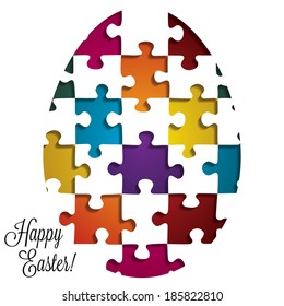 Paper cut out Easter egg card in vector format.