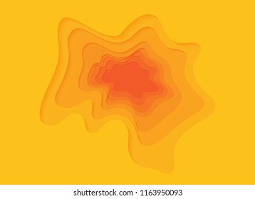 Paper Cut Out Effect Yellow Tone Abstract Background