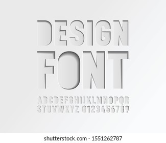 Paper cut out hole font in vector format