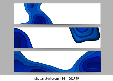 Paper cut out vector background. Set - cards, banners.Vector stock.
