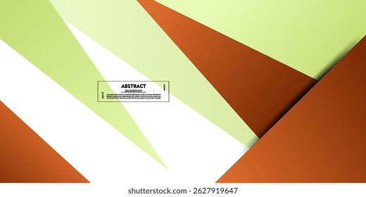 Paper cut overlapping banner design with orange and green triangle shape design. Bright banner background. Vector Eps10