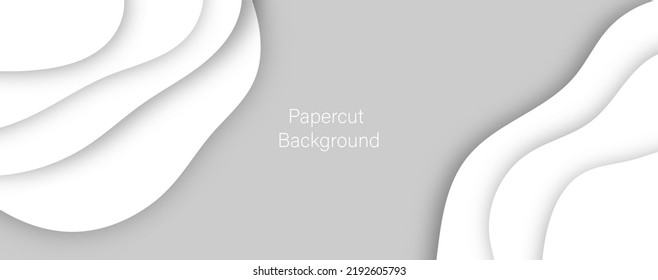 Paper cut or Papercut of black and white abstract background, concept design.Vector panorama illustration