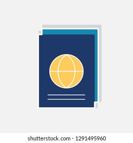 Paper Cut Pasport Vector Illustration