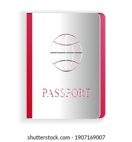 Paper cut Passport with biometric data icon isolated on white background. Identification Document. Paper art style. Vector.