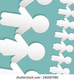 Paper Cut People Vector