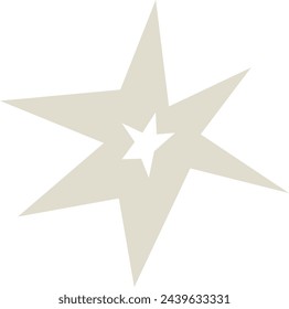 Paper Cut Piece Star Shape Vector Illustration