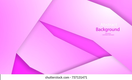 Paper cut Pink color and white color background abstract art vector