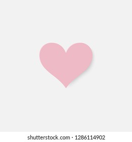 Paper cut pink heart on white background. Vector illustration. Valentine’s day, Wending, Greeting card, invitation, posters, wallpaper and festive banner.