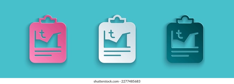 Paper cut Planet earth melting to global warming icon isolated on blue background. Ecological problems and solutions - thermometer. Paper art style. Vector