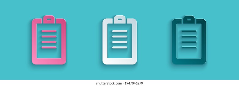 Paper Cut Police Report Icon Isolated On Blue Background. Paper Art Style. Vector