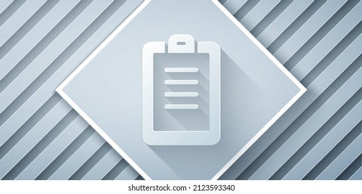 Paper Cut Police Report Icon Isolated On Grey Background. Paper Art Style. Vector