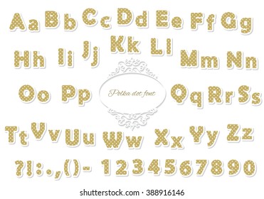 Paper cut polka dot font. 