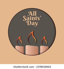 paper cut postcard. all saints day