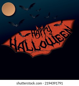 paper cut postcard. happy halloween.