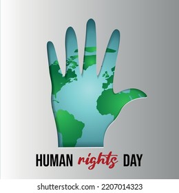 paper cut postcard human rights day