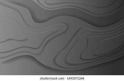 Paper cut poster design. Grey background.
