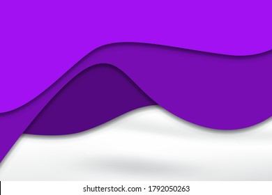 paper cut purple overlap layer on crumpled fabric background. illustration vector