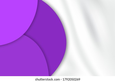 capa de superposición púrpura de corte de papel sobre fondo de tela cruzada. vector de ilustración
