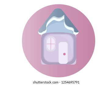 Paper cut put effect. Cute little house. 