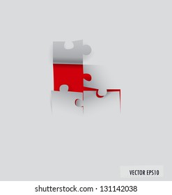 Paper cut of Puzzle. Vector illustration.