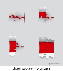Paper cut of Puzzle. Vector illustration.