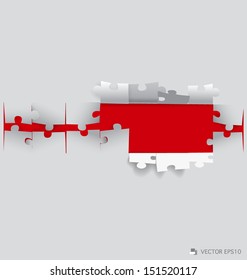 Paper cut of Puzzle. Vector illustration.