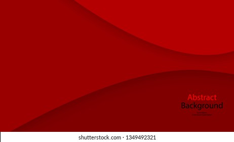 Paper Cut Red color and black color background abstract art vector