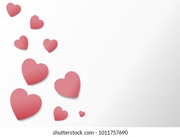 Paper cut red heart on white background for valentine's day