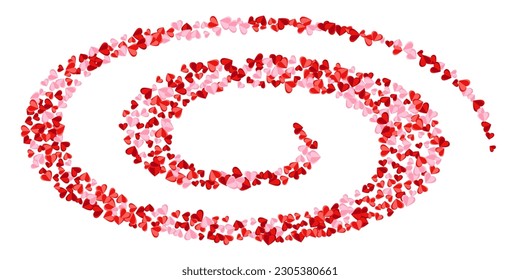 Paper cut red heart symbols flying vector background. Valentine carnival decor. Poster backdrop. Little heart relationship signs scatter.