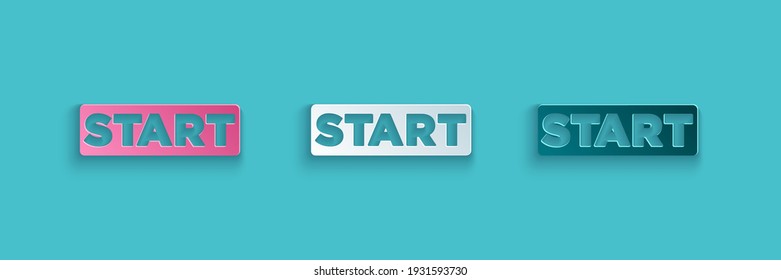 Paper cut Ribbon in finishing line icon isolated on blue background. Symbol of finish line. Sport symbol or business concept. Paper art style. Vector