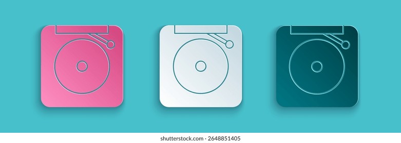 Paper cut Ringing alarm bell icon isolated on blue background. Fire alarm system. Service bell, handbell sign, notification symbol. Paper art style. Vector Illustration